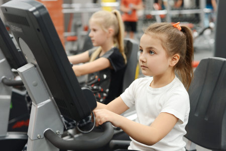 children in the gymの写真素材