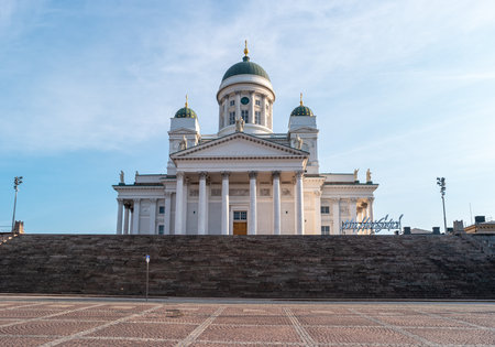 Helsinki, Finland - June 21, 2019: View of Helsinki Cathedral or St Nicholas' Church with the inscription "My Helsinki".のeditorial素材