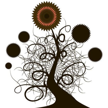 tree sunflower growth plant forest iconのイラスト素材