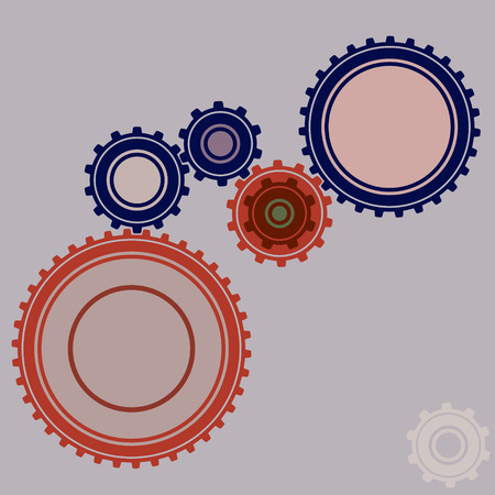 illustration of six gearsのイラスト素材