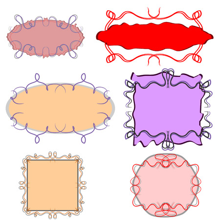 set of framework design elements swirls vectorのイラスト素材