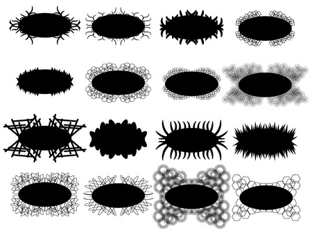 set of framework design elements swirls vector silhouetteのイラスト素材