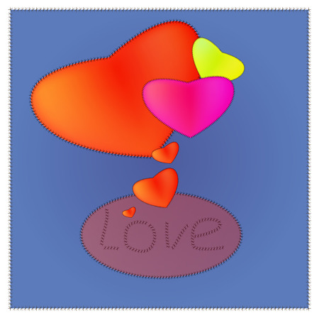 Love red heart sewn shredのイラスト素材