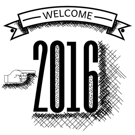 welcome 2016 year vector sketch graphicのイラスト素材