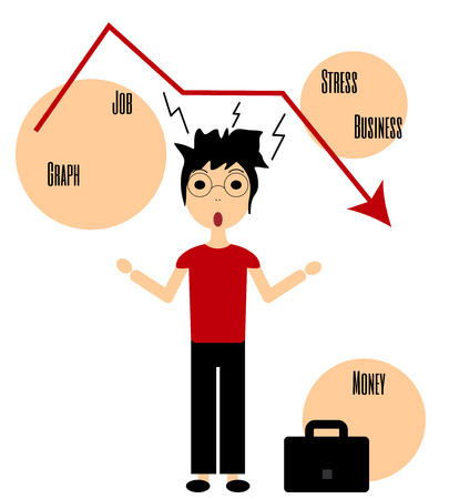 manager stress job graph vector businessのイラスト素材
