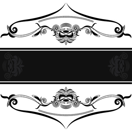 vintage background frame design black vector retroのイラスト素材