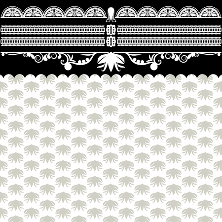vintage background frame design black vector retroのイラスト素材
