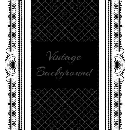 vintage background frame design black vector retroのイラスト素材