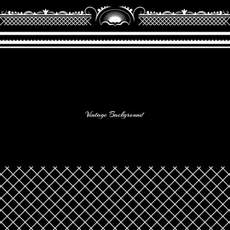 vintage background frame design black vector retroのイラスト素材