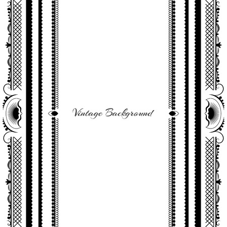 vintage background frame design black vector retroのイラスト素材