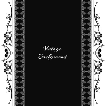 vintage background frame design black vector retroのイラスト素材