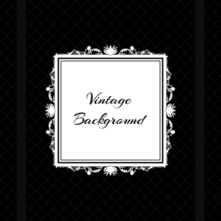 vintage background frame design black vectorのイラスト素材