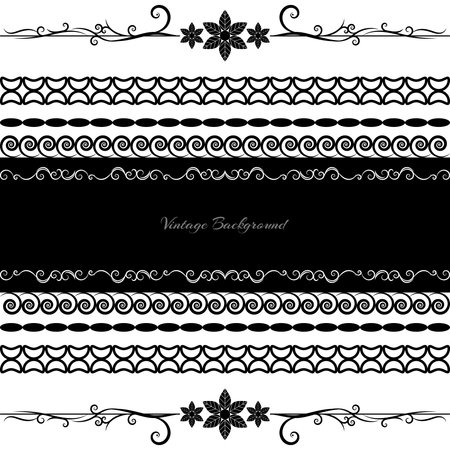vintage background frame design black vectorのイラスト素材