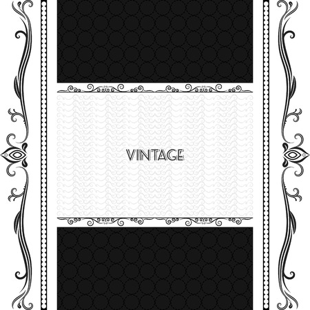 vintage background frame design black vectorのイラスト素材