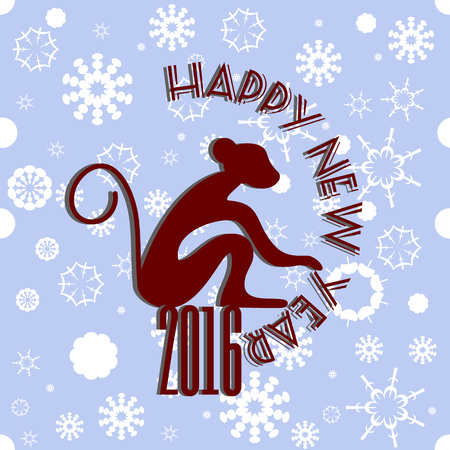 card new year of the monkey vectorのイラスト素材