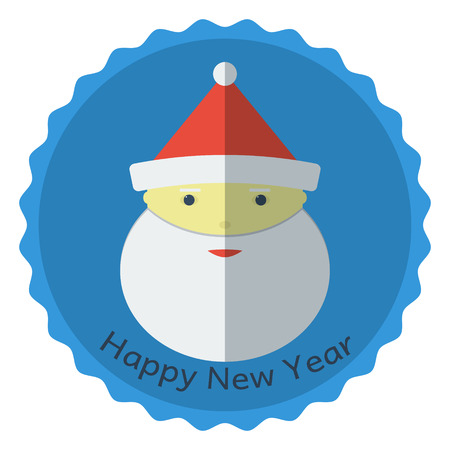 santa claus flat design happy new year label vectorのイラスト素材