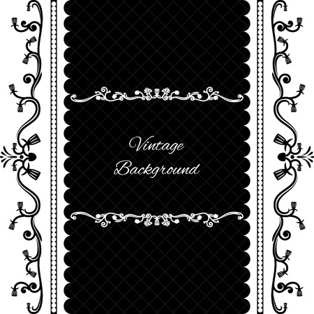 vintage background frame design black vectorのイラスト素材