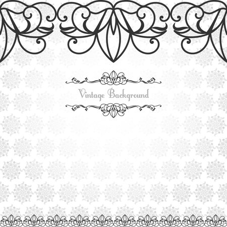 Pattern in Eastern style on scroll work background vectorのイラスト素材