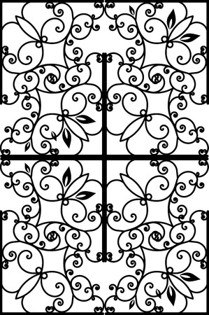 Pattern vintage black vector victorianのイラスト素材