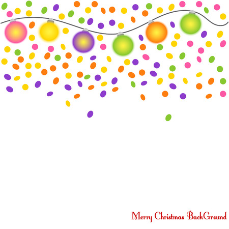 Merry Christmas BackGround confetti and garlandsのイラスト素材