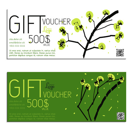 gift voucher vector coupon template present Guohuaのイラスト素材