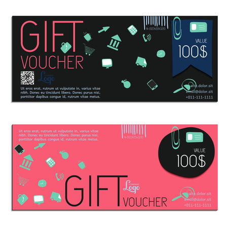 gift voucher vector coupon template presentのイラスト素材