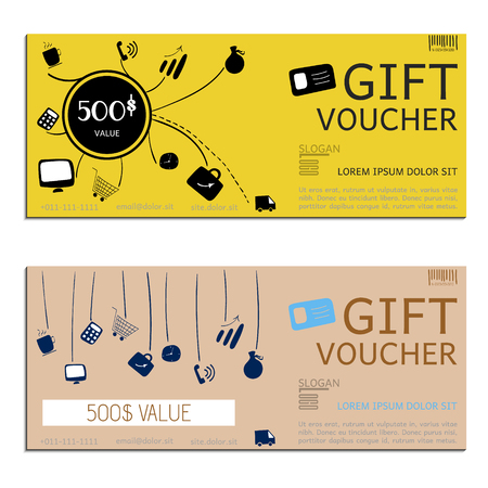 gift voucher vector coupon map template presentのイラスト素材
