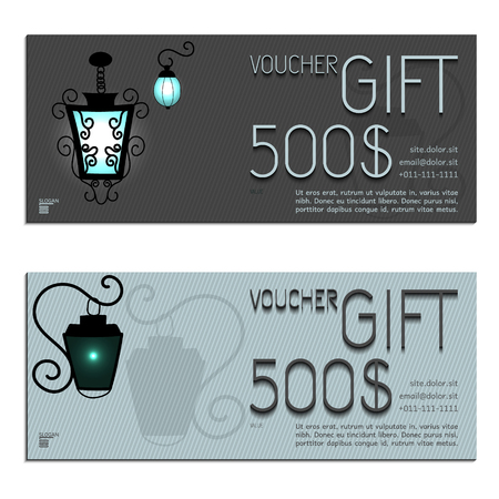 gift voucher vector coupon lamp template presentのイラスト素材