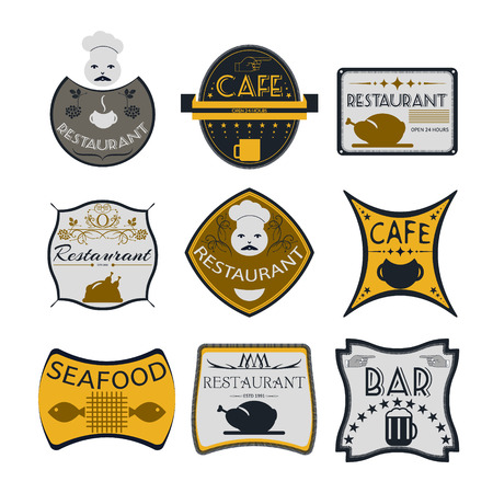Set retro vintage badges, ribbons and labels hipsterのイラスト素材