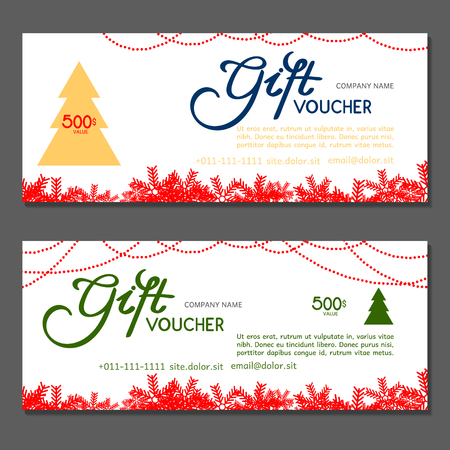 Gift voucher. Vector, illustration. Card template.のイラスト素材
