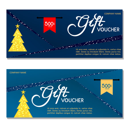 Gift voucher. Vector, illustration. Card template.のイラスト素材