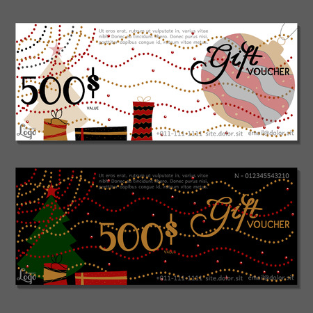 Gift voucher. Vector, illustration.のイラスト素材