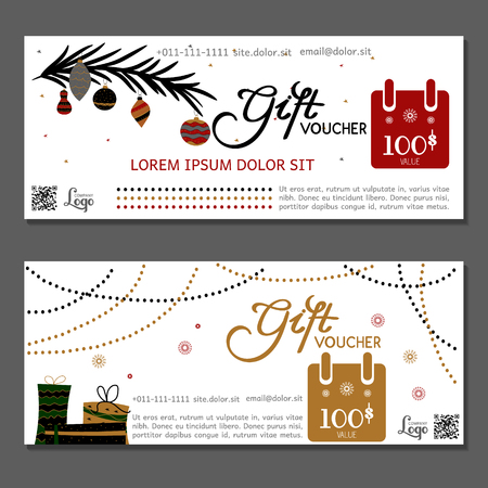 Gift voucher. Vector, illustration.のイラスト素材