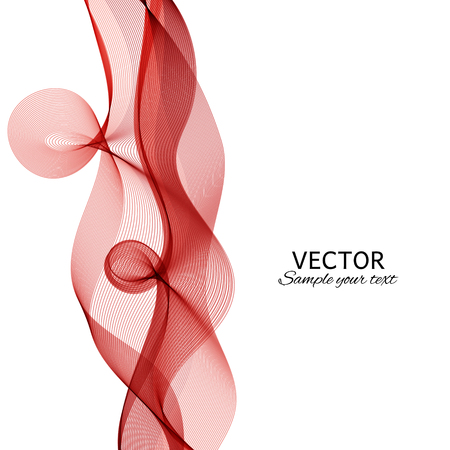 Abstract background. Vector. Red waves. Wavy lines.のイラスト素材