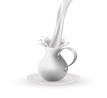 A jug with milk isolated on white background, vector illustration.のイラスト素材