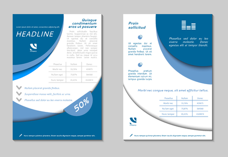 Abstract background for brochure, cover. Template for the poster. Vector. Front and back. Banner in A4 size. Blue and white.のイラスト素材