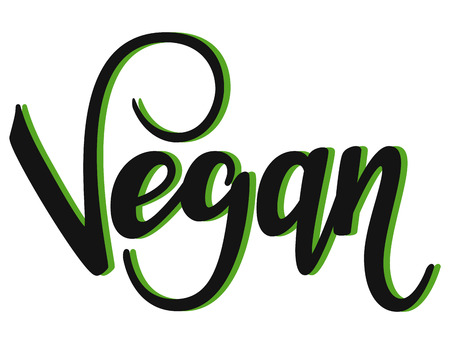 Vegan. Handwritten Lettering. Text. Modern Calligraphy.のイラスト素材