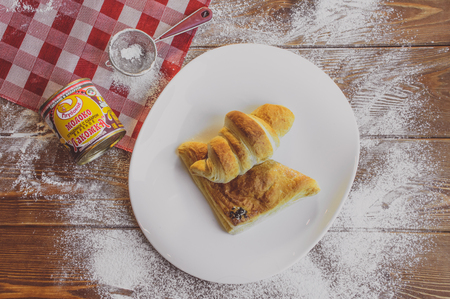 croissant with fillingの写真素材