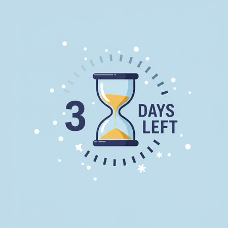 3 days left. Vector illustration in flat linear style on blue background.の素材