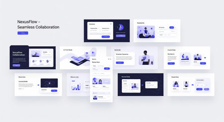 Showcasing a collection of contemporary UI UX design concepts, this image displays various screens...