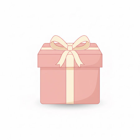 Minimal pastel gift box with bow created using AIの写真素材