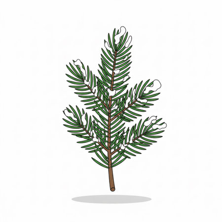 Realistic pine branch for winter decor created using AIの写真素材