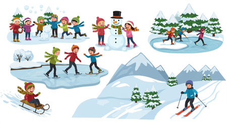 Vector set of latte, cappuccino and espresso cups in minimal flat style.のイラスト素材