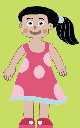 healthy girl smilingのイラスト素材