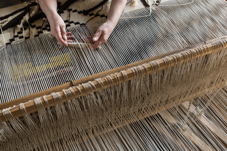 Webster homespun weaving.の写真素材