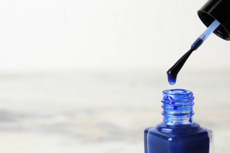 Close-up of nail polish space for copyspace text. Concept background for a manicurist.の写真素材