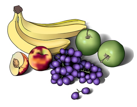  Realistic eps 10 vector illustration of fruitsのイラスト素材