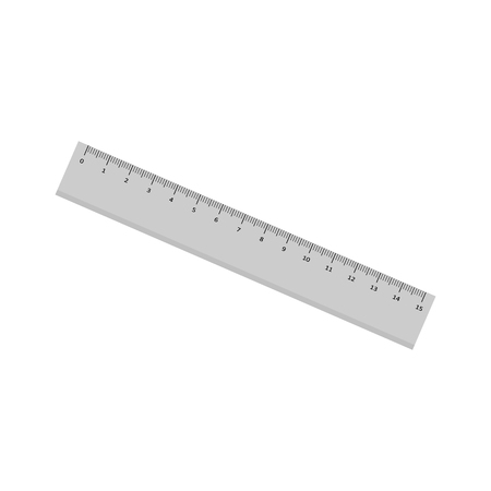 Transparent gray ruler, vector illustration. School supplies icon. Realistic rule graphic isolated on white background.のイラスト素材