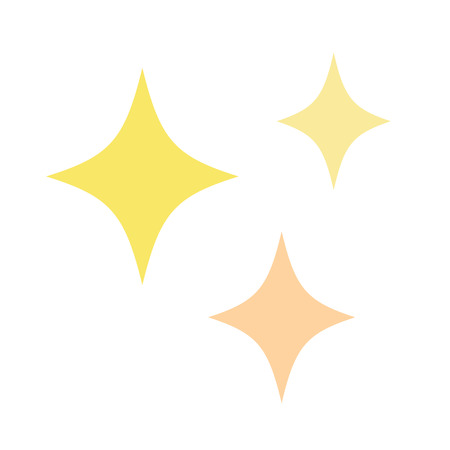 Cute sparkle stars in yellow and light orange. Vector Illustration Keywords: Set of three golden glitter stars.のイラスト素材