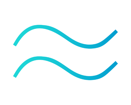 Two waves in turquoise and blue color. Wave vector icon isolated on white background. Symbol of sea.のイラスト素材